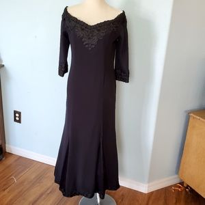 Couture off shoulder Mermaid 3/4 sleeve gown